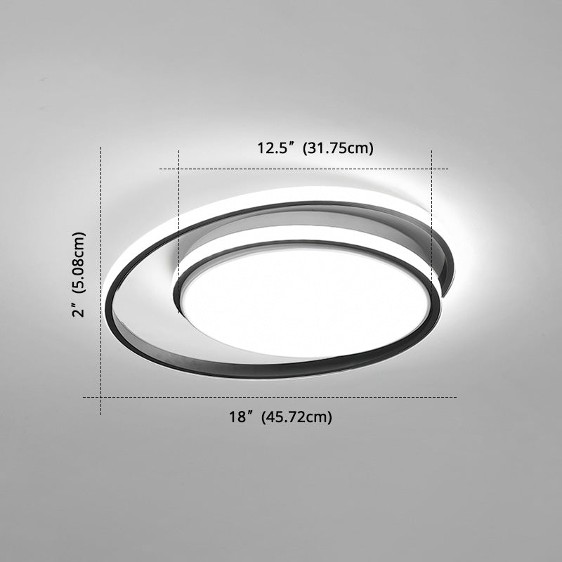 Plafonnier LED encastré : forme de cercles entrecroisés, simplicité moderne, revêtement en acrylique – Idéal pour l'éclairage du salon et de la chambre