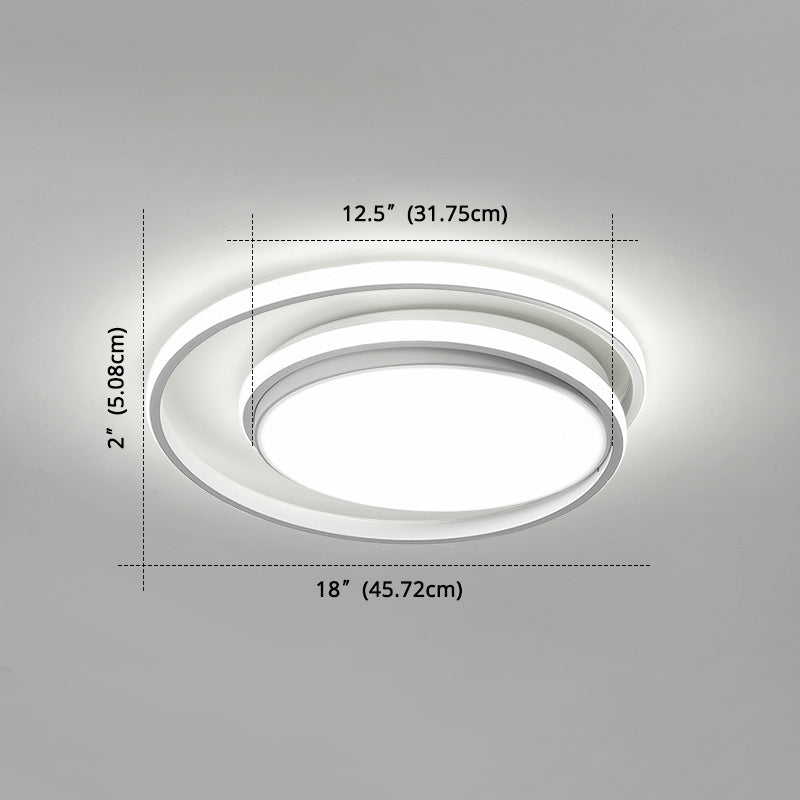 Plafonnier LED encastré : forme de cercles entrecroisés, simplicité moderne, revêtement en acrylique – Idéal pour l'éclairage du salon et de la chambre