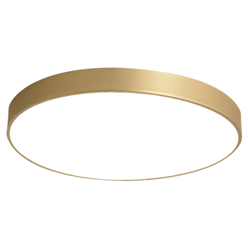 Sleek Round LED Ceiling Lamp for Modern Bedroom and Corridor Lighting - Gold Baking Paint Bezel
