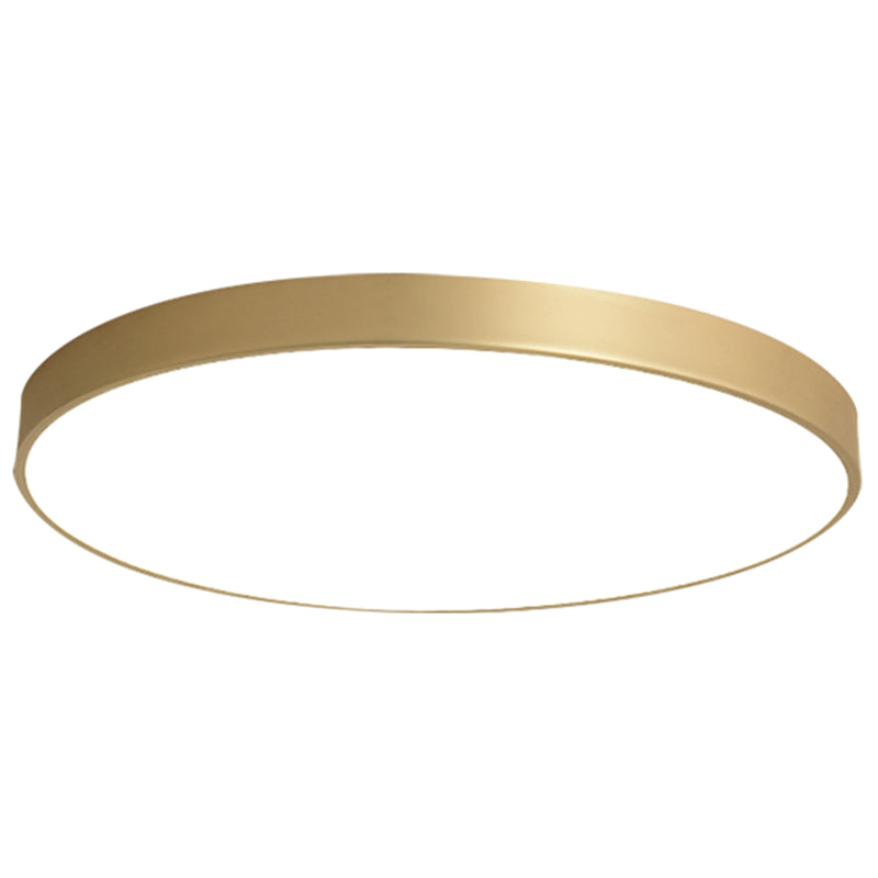 Sleek Round LED Ceiling Lamp for Modern Bedroom and Corridor Lighting - Gold Baking Paint Bezel