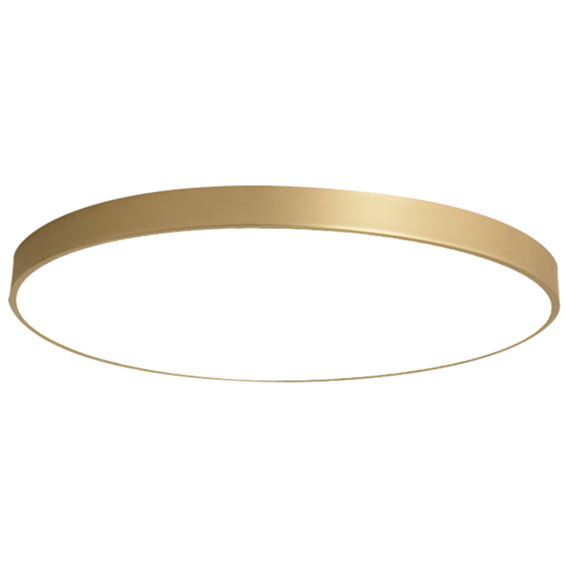 Sleek Round LED Ceiling Lamp for Modern Bedroom and Corridor Lighting - Gold Baking Paint Bezel