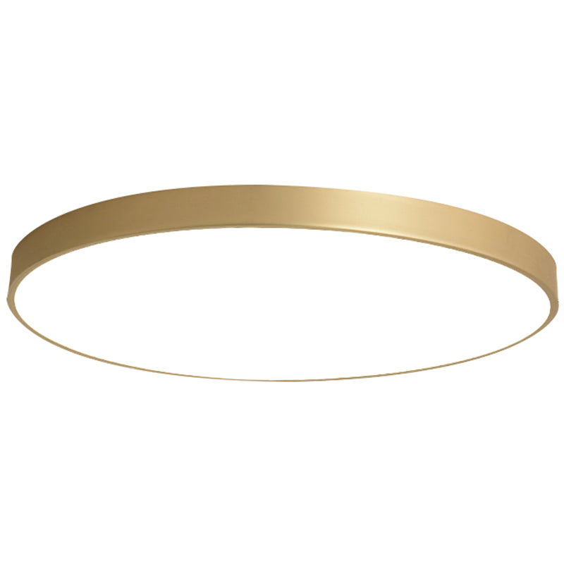 Sleek Round LED Ceiling Lamp for Modern Bedroom and Corridor Lighting - Gold Baking Paint Bezel