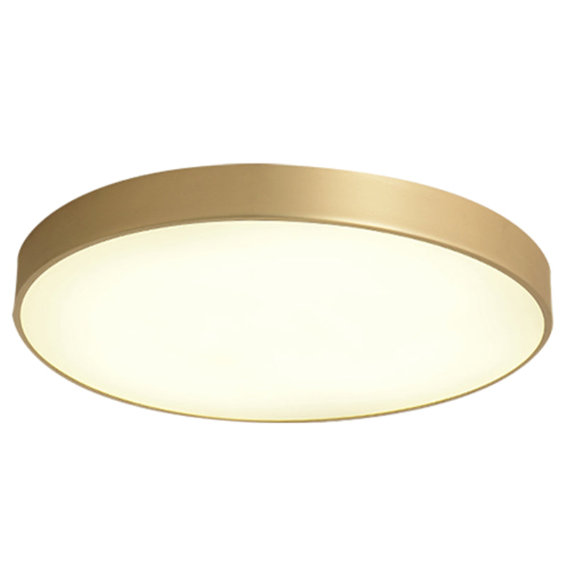Sleek Round LED Ceiling Lamp for Modern Bedroom and Corridor Lighting - Gold Baking Paint Bezel