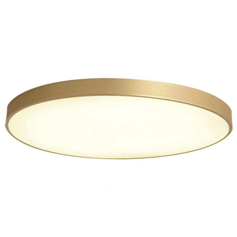 Sleek Round LED Ceiling Lamp for Modern Bedroom and Corridor Lighting - Gold Baking Paint Bezel