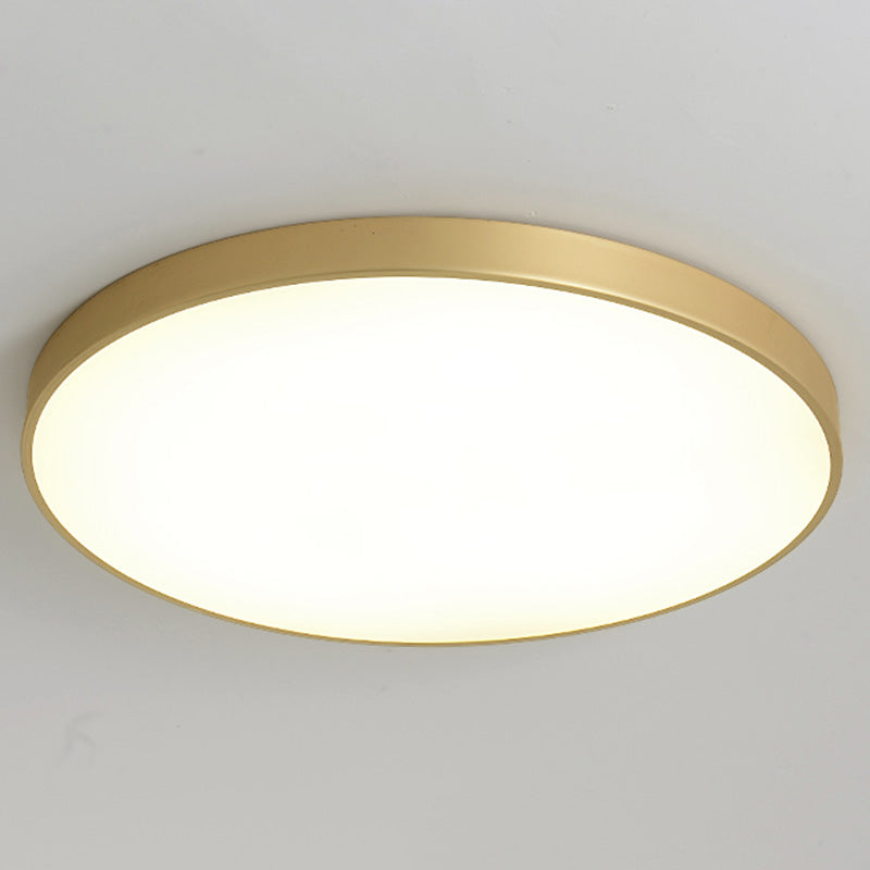 Sleek Round LED Ceiling Lamp for Modern Bedroom and Corridor Lighting - Gold Baking Paint Bezel