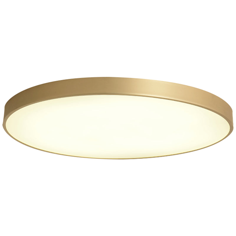 Sleek Round LED Ceiling Lamp for Modern Bedroom and Corridor Lighting - Gold Baking Paint Bezel