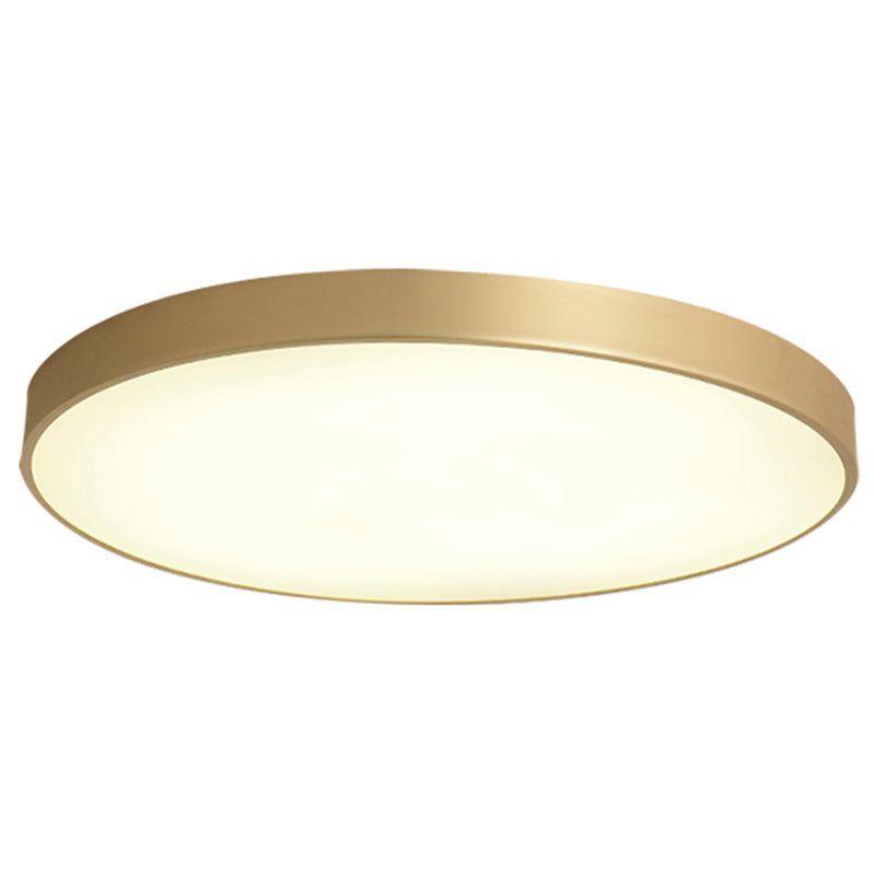 Sleek Round LED Ceiling Lamp for Modern Bedroom and Corridor Lighting - Gold Baking Paint Bezel