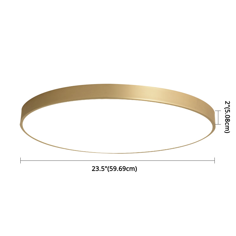 Sleek Round LED Ceiling Lamp for Modern Bedroom and Corridor Lighting - Gold Baking Paint Bezel