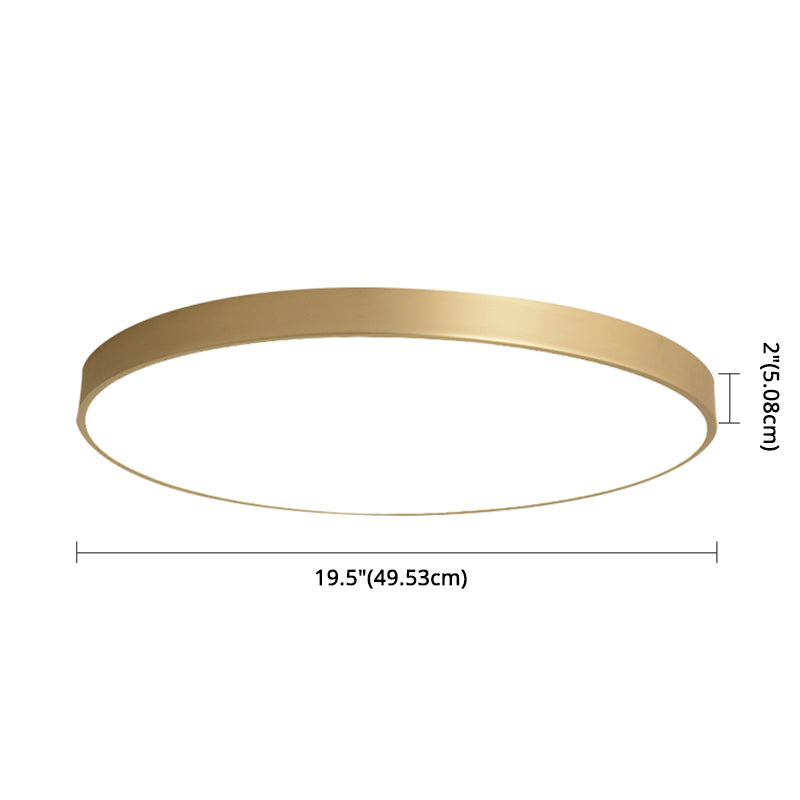 Sleek Round LED Ceiling Lamp for Modern Bedroom and Corridor Lighting - Gold Baking Paint Bezel