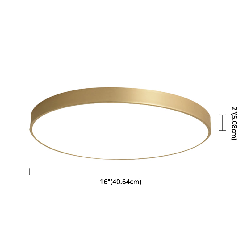 Sleek Round LED Ceiling Lamp for Modern Bedroom and Corridor Lighting - Gold Baking Paint Bezel