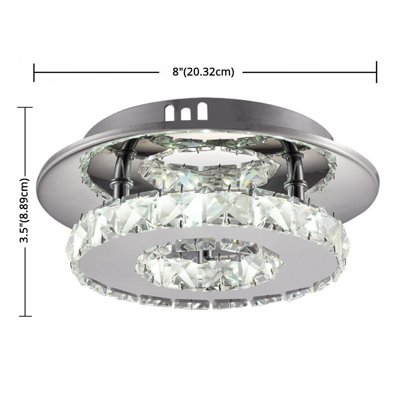 Mini Crystal-Encrusted LED Ceiling Light for Bedroom