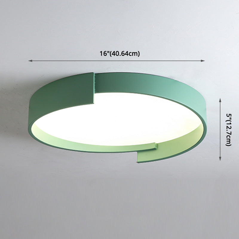 LED Macaroon Style Flush Mount Ceiling Light with Frosted Acrylic Lampshade - Nordic Bedroom Lamp