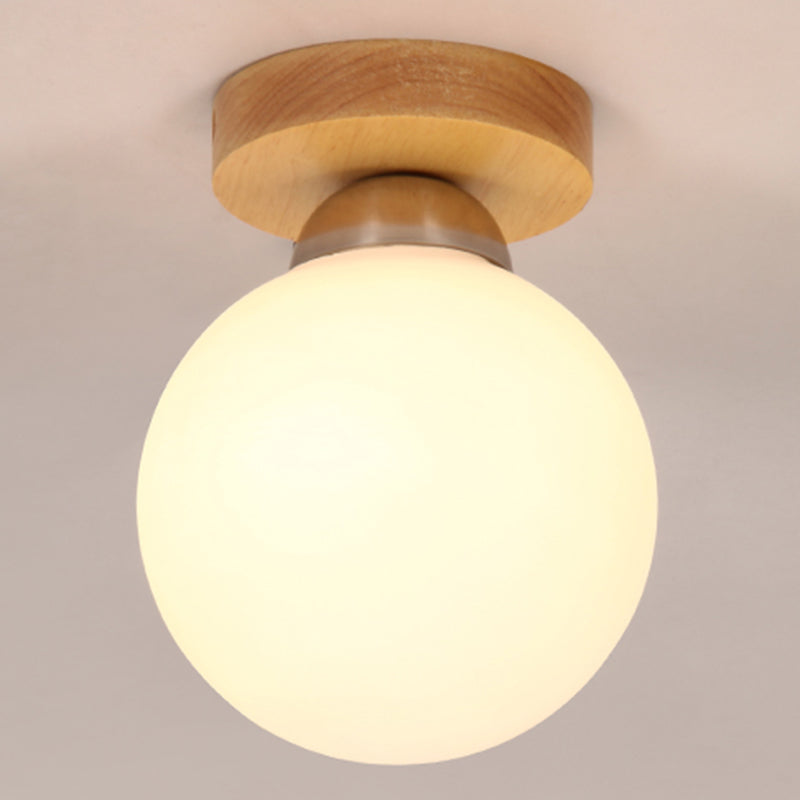 Sleek Wood Ceiling Light: Simplicity 1-Light Flush Mount for Bedrooms