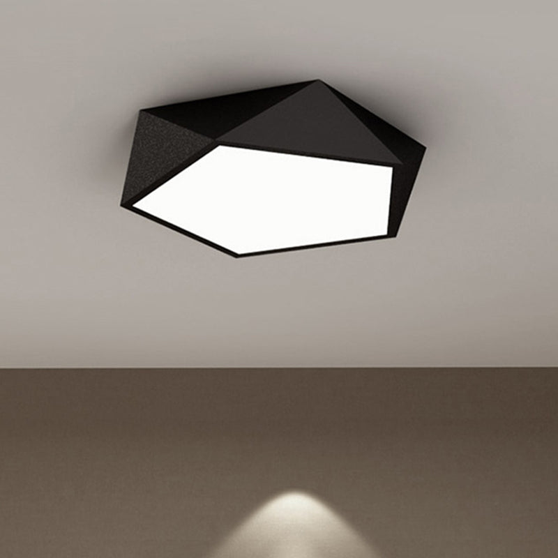 Modern Geometric LED Flush Mount Ceiling Light with Macaroon Style for Hallway and Bedroom