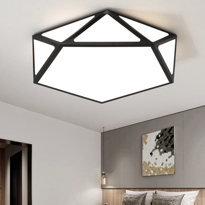 Modern Geometric LED Flush Mount Ceiling Light with Macaroon Style for Hallway and Bedroom