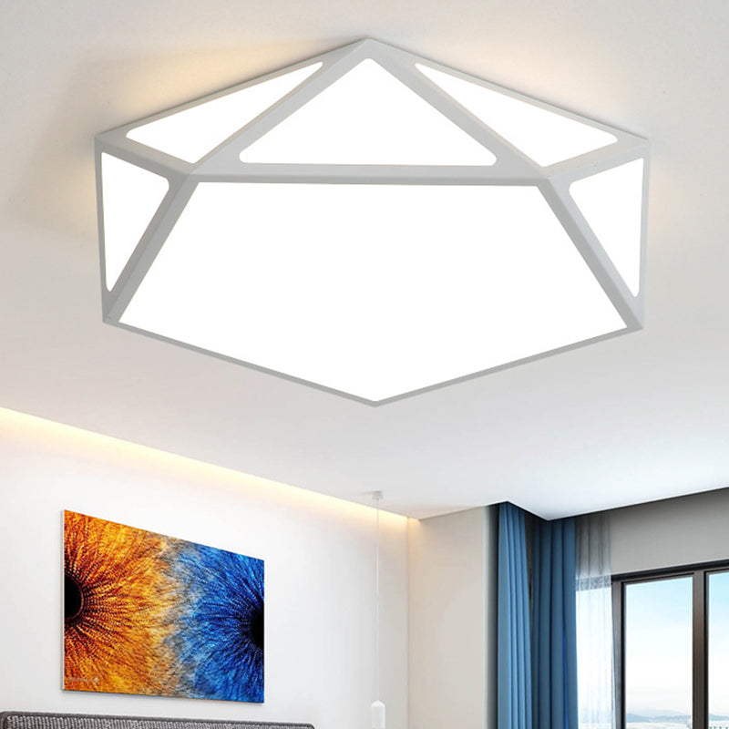 Modern Geometric LED Flush Mount Ceiling Light with Macaroon Style for Hallway and Bedroom