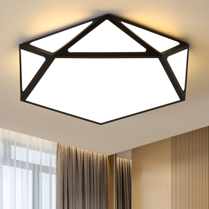 Modern Geometric LED Flush Mount Ceiling Light with Macaroon Style for Hallway and Bedroom