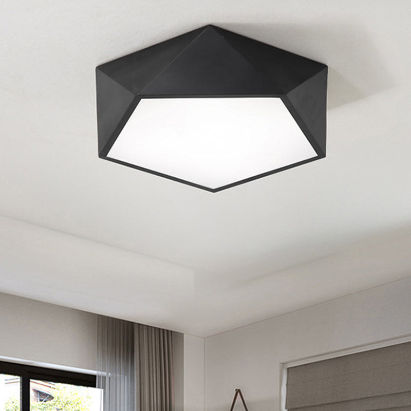 Modern Geometric LED Flush Mount Ceiling Light with Macaroon Style for Hallway and Bedroom