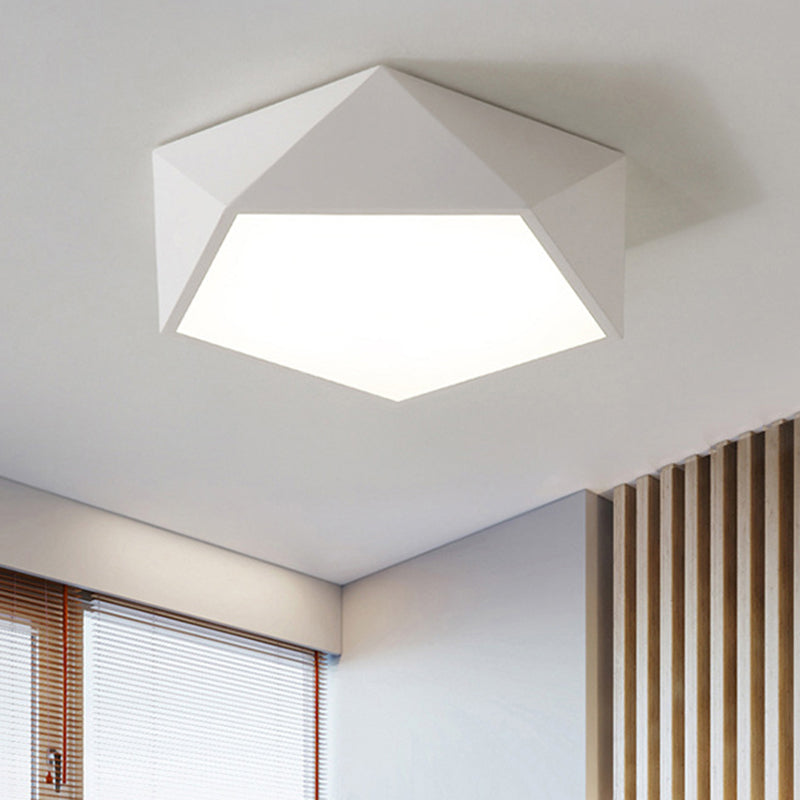 Modern Geometric LED Flush Mount Ceiling Light with Macaroon Style for Hallway and Bedroom