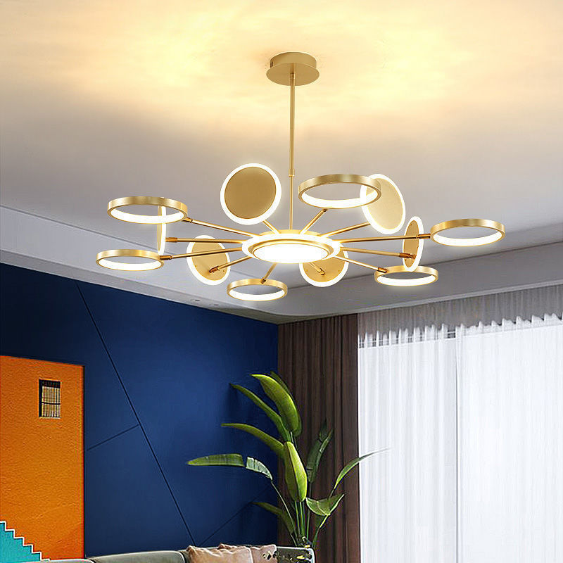 Maria - Lustre de plafond LED circulaire : luminaire suspendu en métal moderne