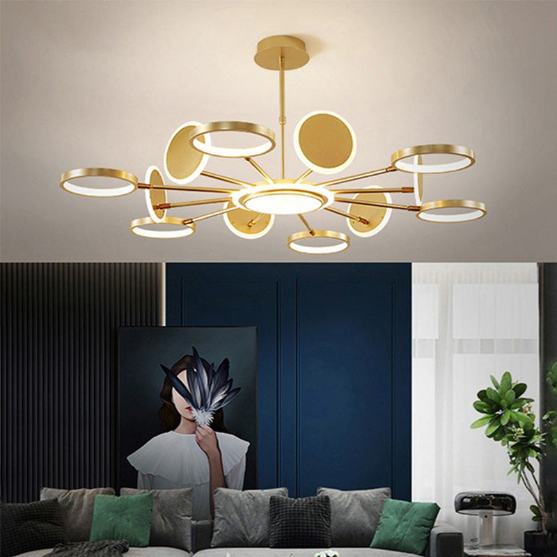 Maria - Lustre de plafond LED circulaire : luminaire suspendu en métal moderne