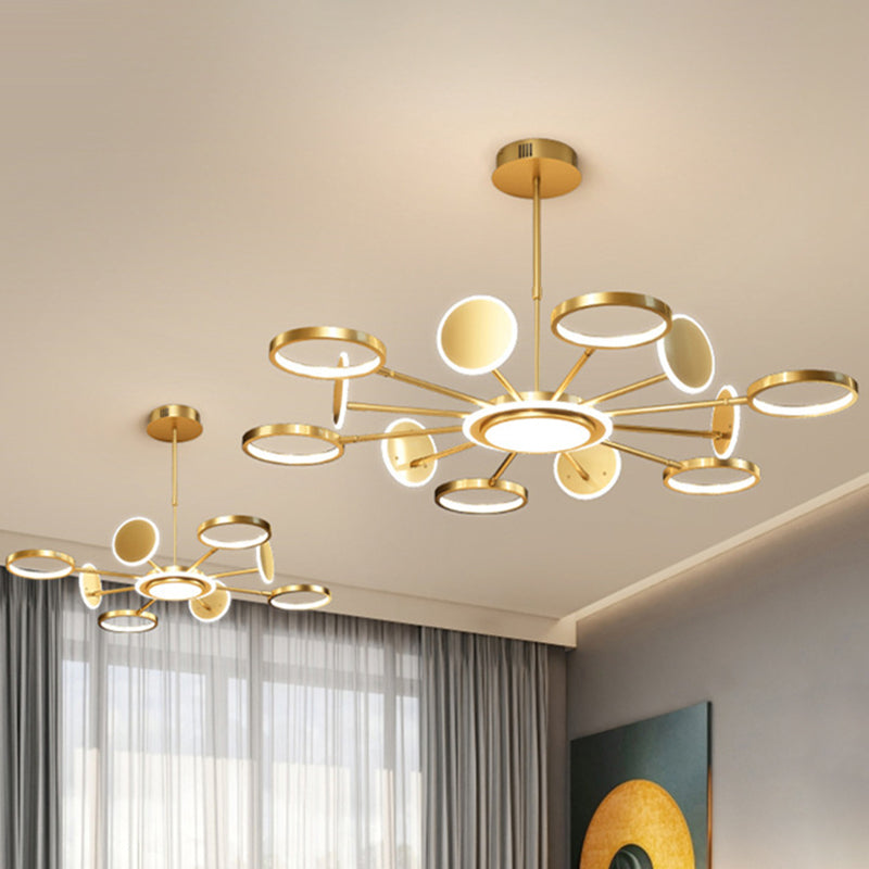 Maria - Lustre de plafond LED circulaire : luminaire suspendu en métal moderne