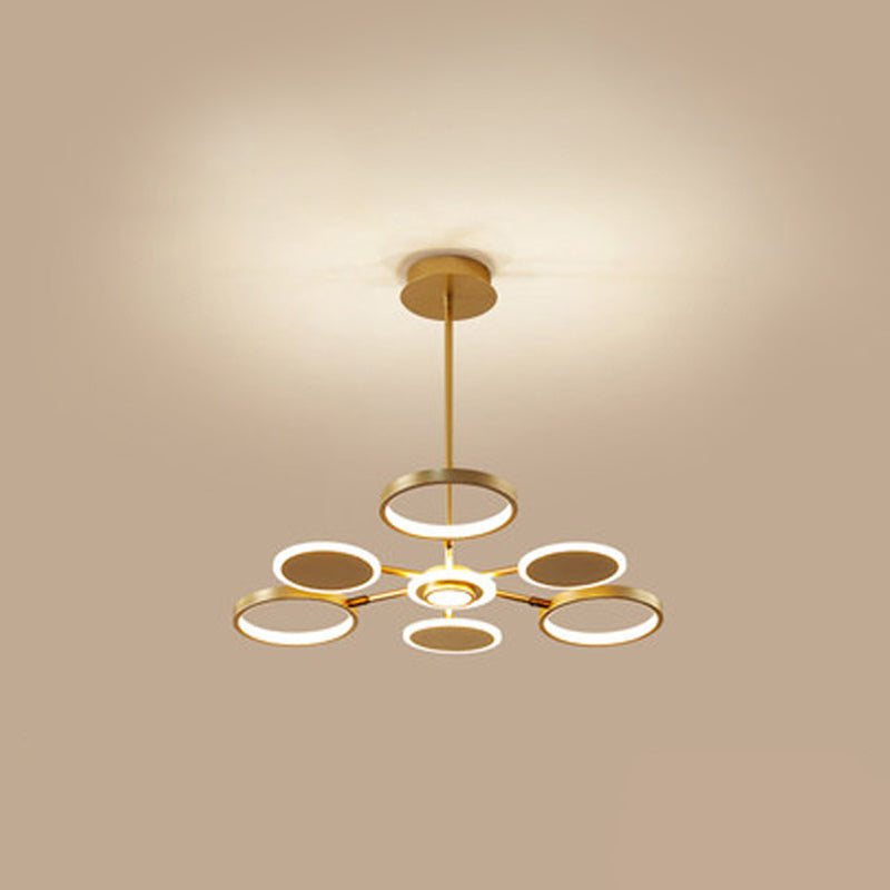 Maria - Lustre de plafond LED circulaire : luminaire suspendu en métal moderne
