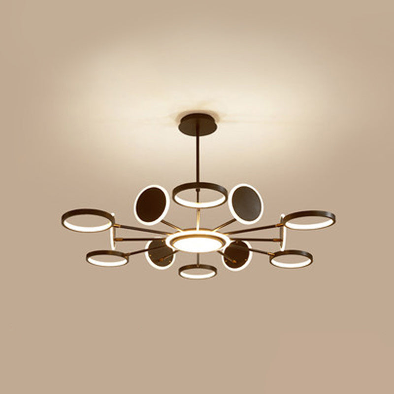 Maria - Lustre de plafond LED circulaire : luminaire suspendu en métal moderne