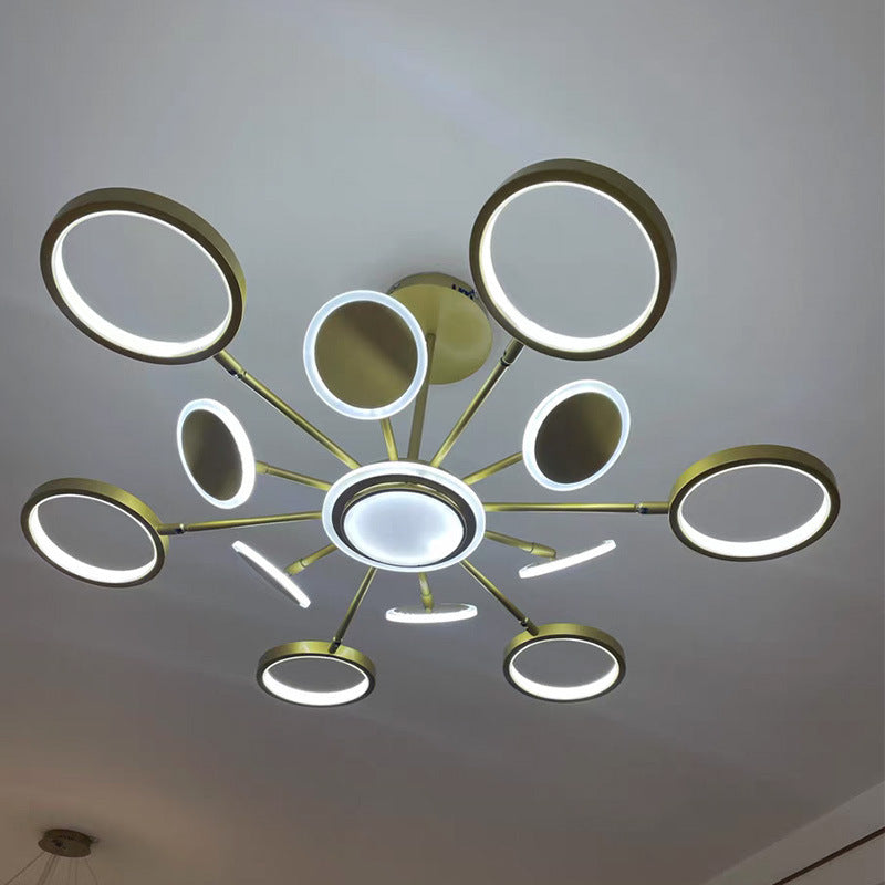 Maria - Lustre de plafond LED circulaire : luminaire suspendu en métal moderne
