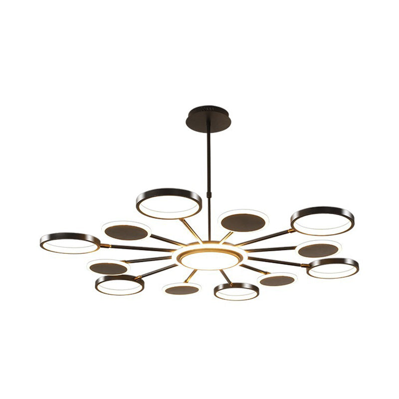 Maria - Lustre de plafond LED circulaire : luminaire suspendu en métal moderne
