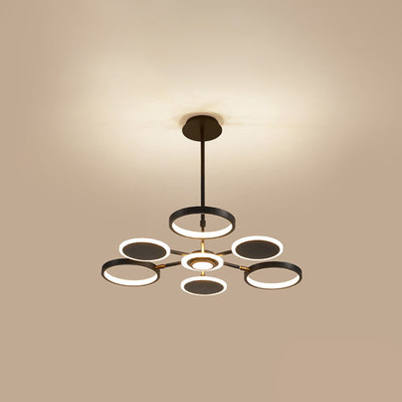 Maria - Lustre de plafond LED circulaire : luminaire suspendu en métal moderne