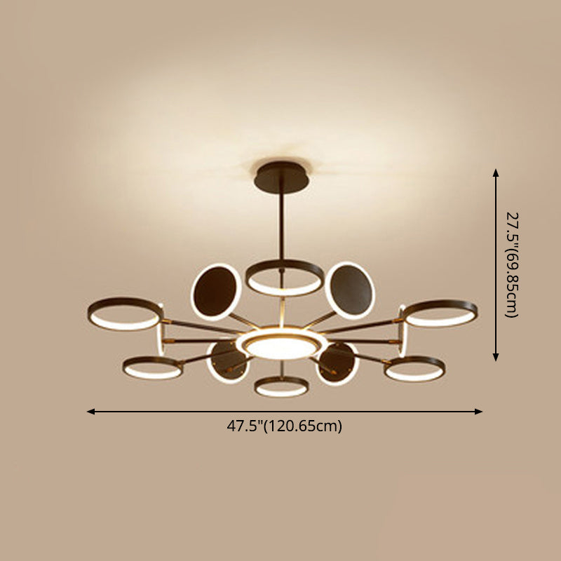 Maria - Lustre de plafond LED circulaire : luminaire suspendu en métal moderne