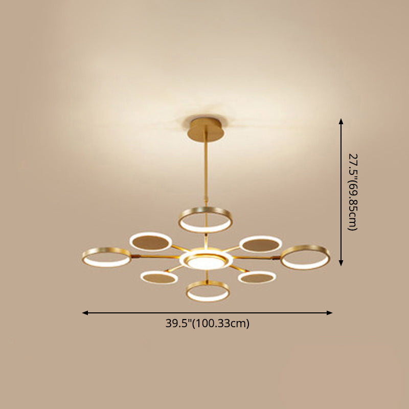 Maria - Lustre de plafond LED circulaire : luminaire suspendu en métal moderne