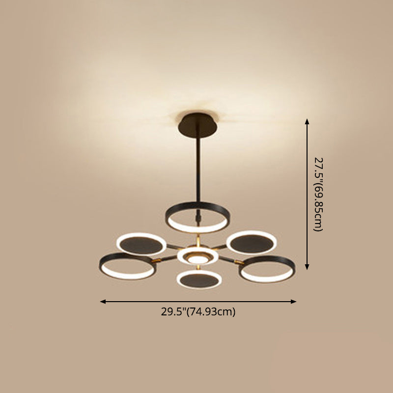 Maria - Lustre de plafond LED circulaire : luminaire suspendu en métal moderne