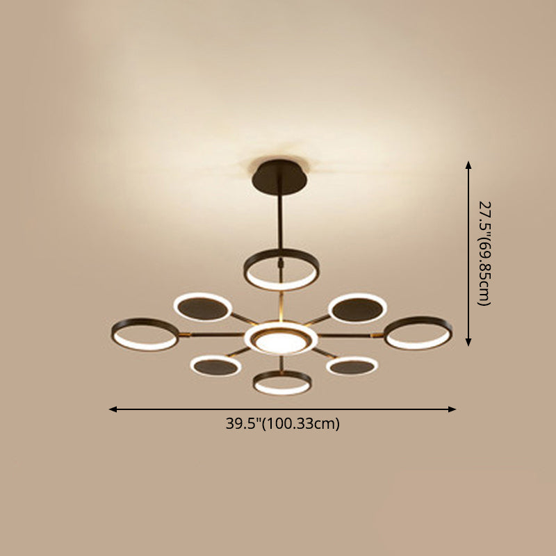 Maria - Lustre de plafond LED circulaire : luminaire suspendu en métal moderne