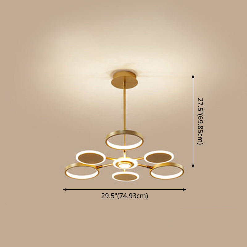 Maria - Lustre de plafond LED circulaire : luminaire suspendu en métal moderne