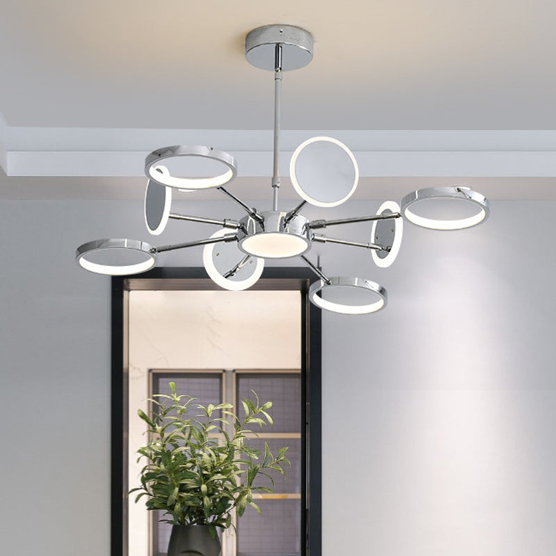 Elena - Modernist Metal Pendant Chandelier for Living Room