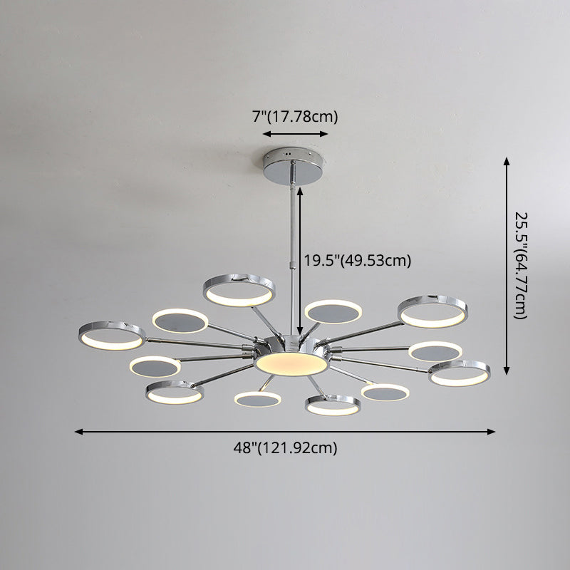 Elena - Modernist Metal Pendant Chandelier for Living Room