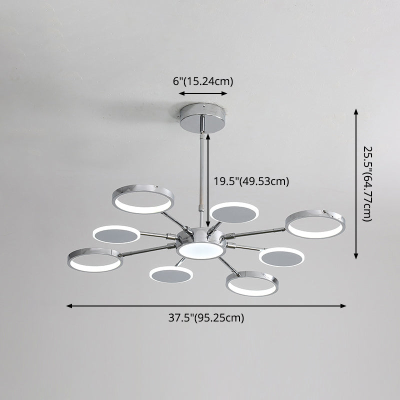 Elena - Modernist Metal Pendant Chandelier for Living Room