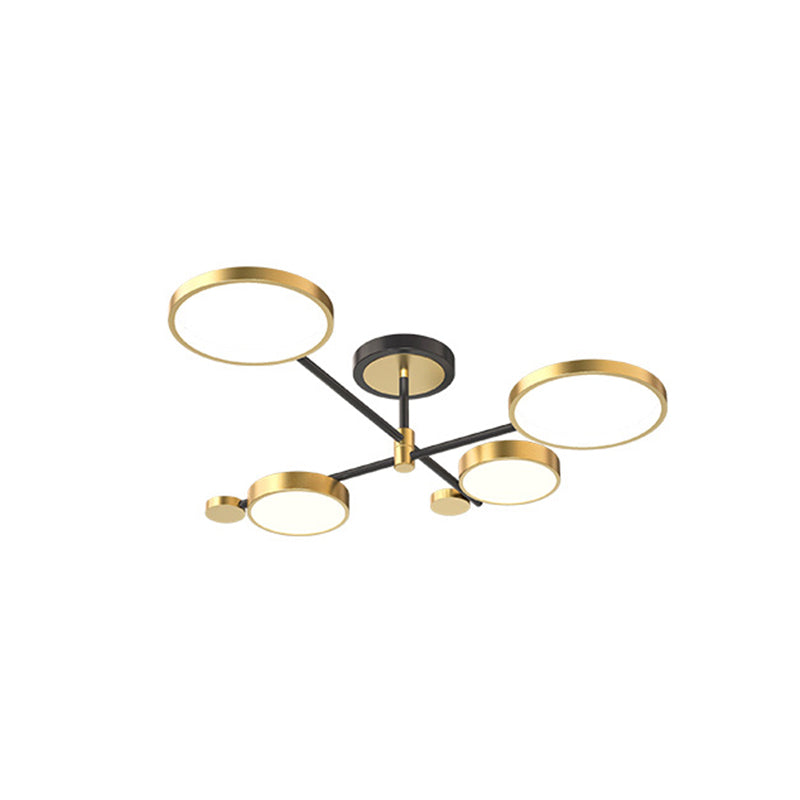 Lustre circulaire en métal contemporain pour salon
