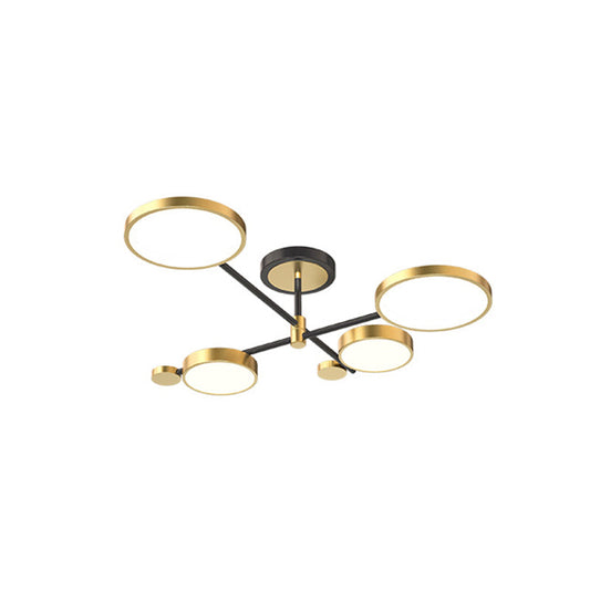 Contemporary Metal Circle Chandelier Light Fixtures for Living Room