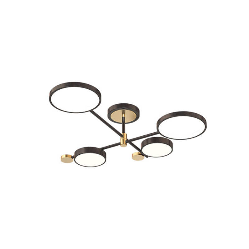 Lustre circulaire en métal contemporain pour salon
