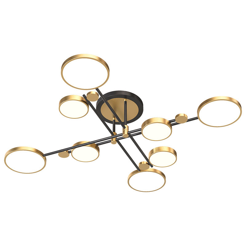 Lustre circulaire en métal contemporain pour salon