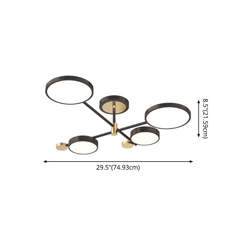 Lustre circulaire en métal contemporain pour salon