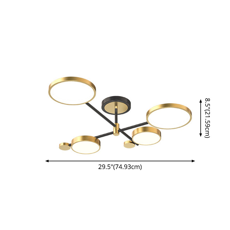 Lustre circulaire en métal contemporain pour salon