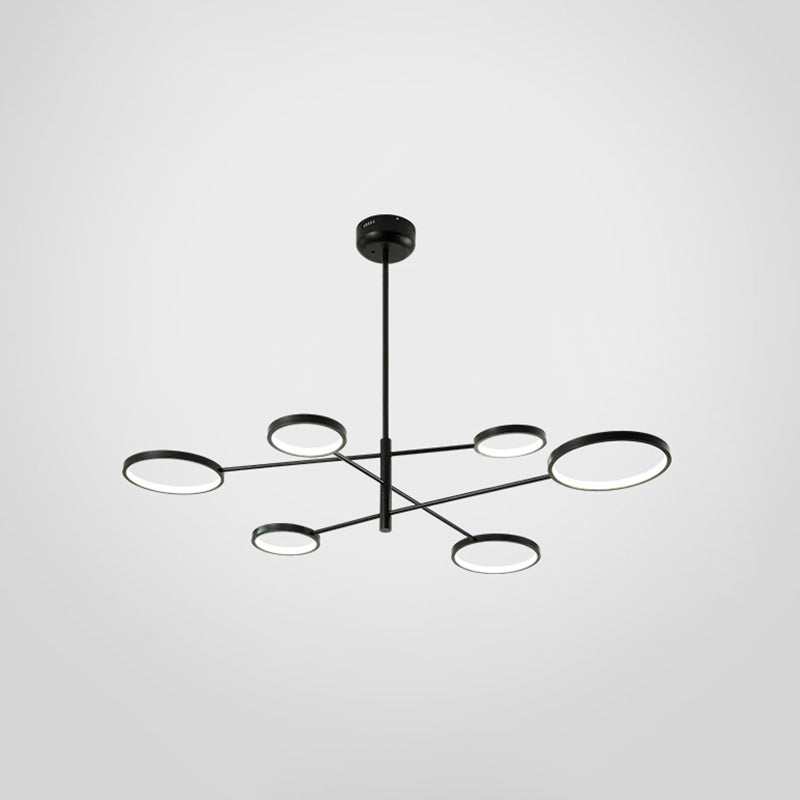 Aurora - Modernist Ring Ceiling Chandelier Modernist Metal Pendant Light Fixtures with Hanging Cord for Restaurant