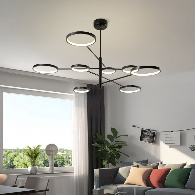 Aurora - Modernist Ring Ceiling Chandelier Modernist Metal Pendant Light Fixtures with Hanging Cord for Restaurant
