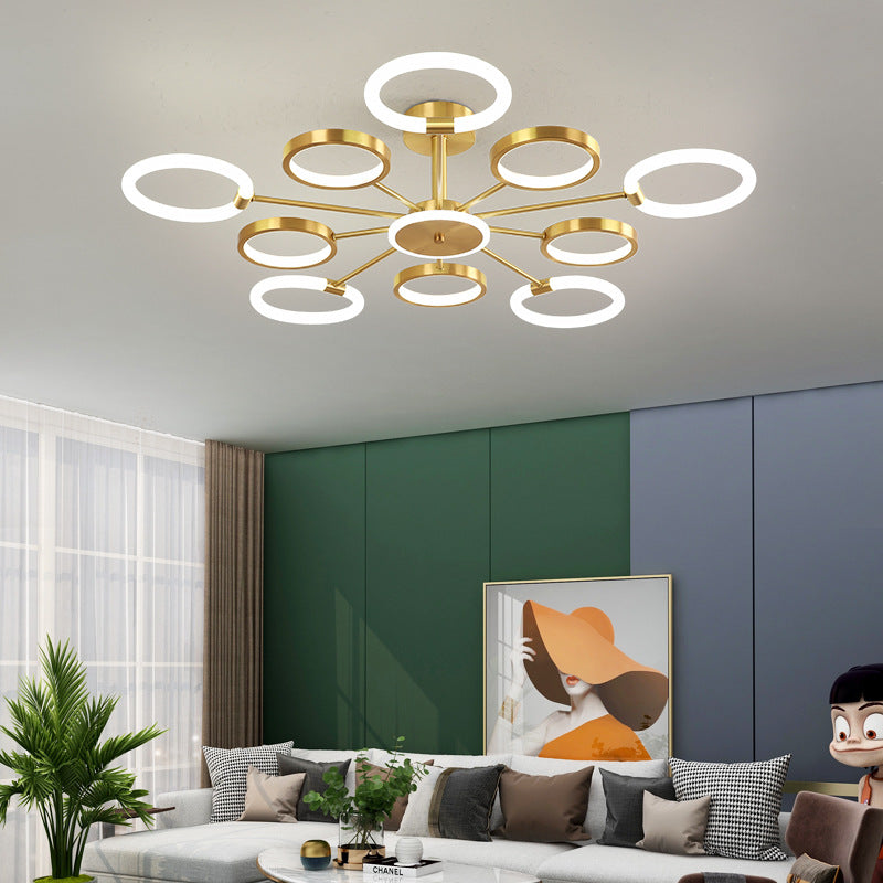 Lustre radial contemporain suspendu pour salon