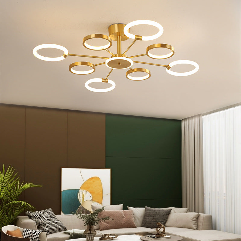 Lustre radial contemporain suspendu pour salon