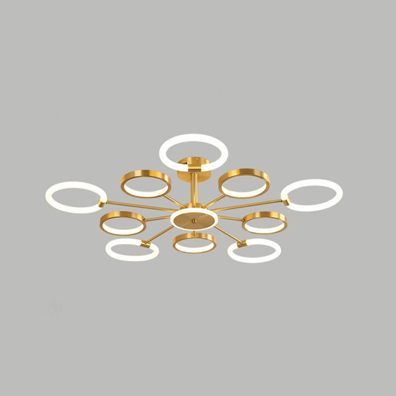 Lustre radial contemporain suspendu pour salon